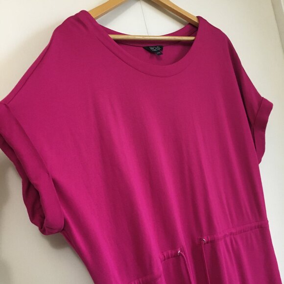 RACHEL Rachel Roy Magnolia Pink Tie Waist Pocketed Rayon Dress - Picture 4 of 10